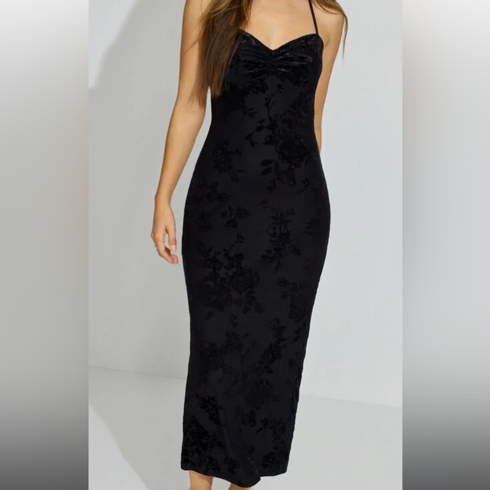 Elegant Black Floral Dress